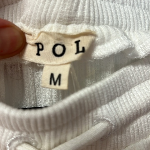 Pol White Drawstring Pleated wide leg Pants - Picture 4 of 4